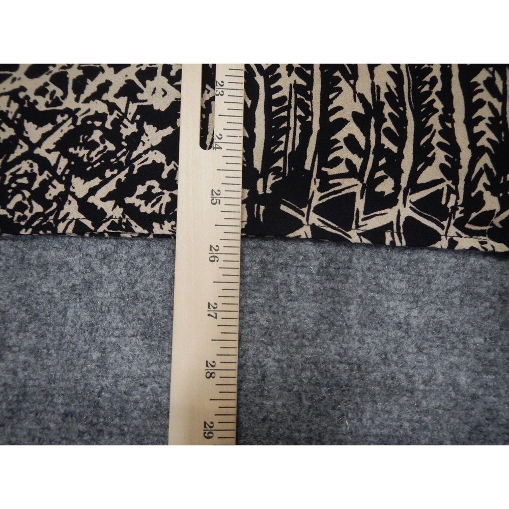 CJ Banks Blouse Shirt Womens Plus 1X Brown Beige Geometric Print Long Sleeve Top - Picture 9 of 9